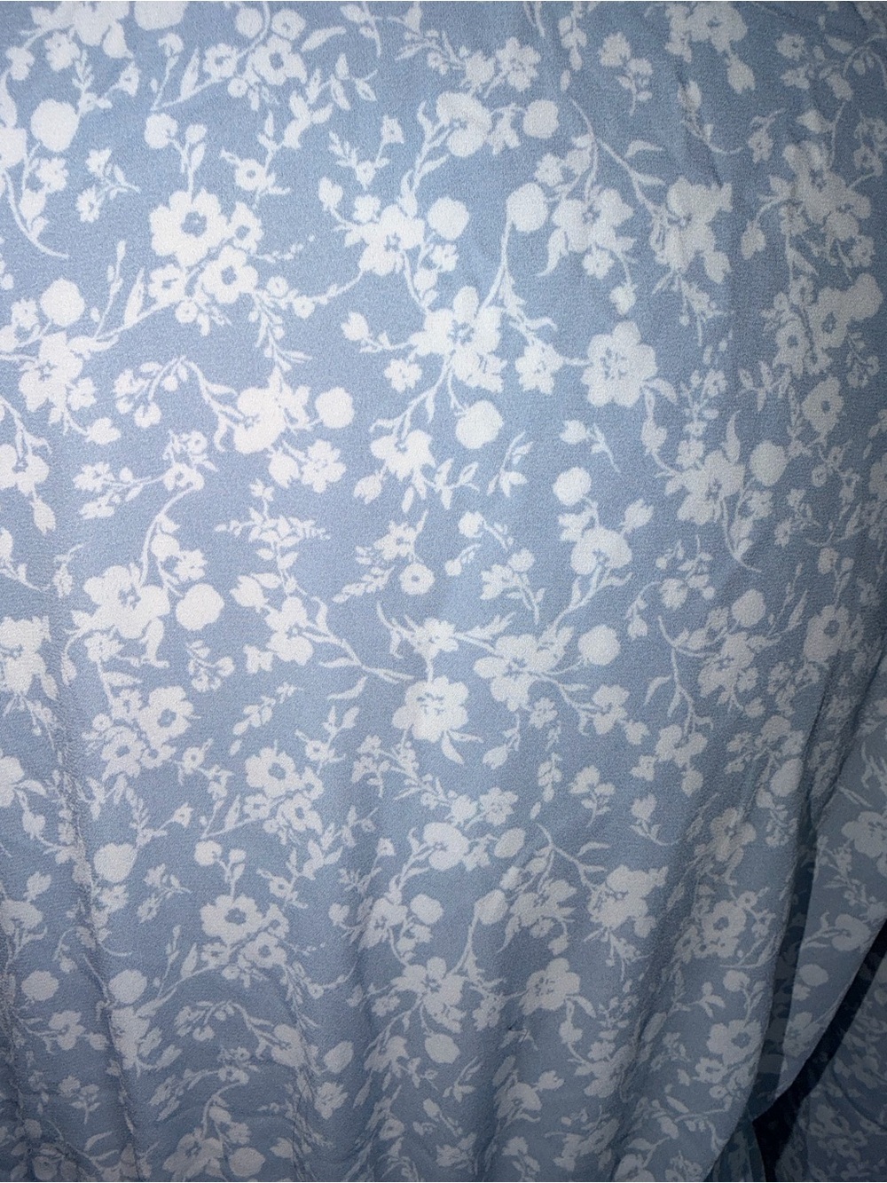 Inspired Hearts Light Blue & White Floral V-Neck Tiered Dress - Picture 5 of 11